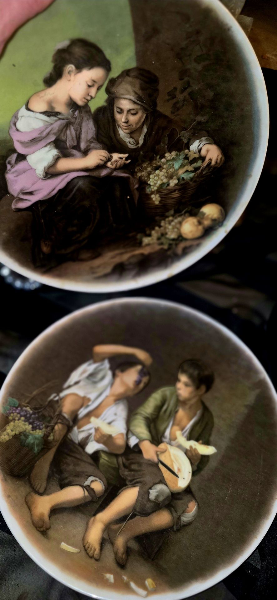 two (2) vintage porcelain collector plates