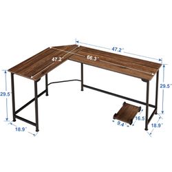 NEW 66” Walnut L-Shaped Computer Desk With Cpu Stand/Pc Laptop Study Writing Table, Workstation **8 available, $70 each FIRM PRICE**