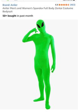 Green Alien Zentai Full Body Costume