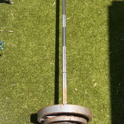 Weight Lifting Bar And Weights