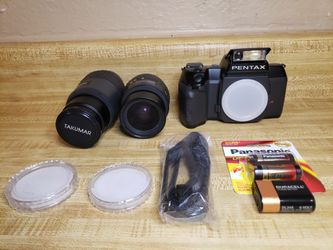 Pentax SF-10 SLR camera with 2 lenses and Misc 