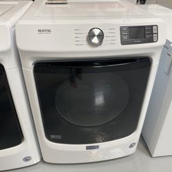 MayTag White Front Load Electric Dryer With Extra Power & Quick Dry Cycle - 7.3 Cu. Ft.
