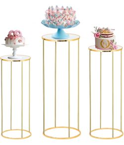 Kapaga Cylinder Stands for Party, 3PCS Cylinder Pedestal Stand