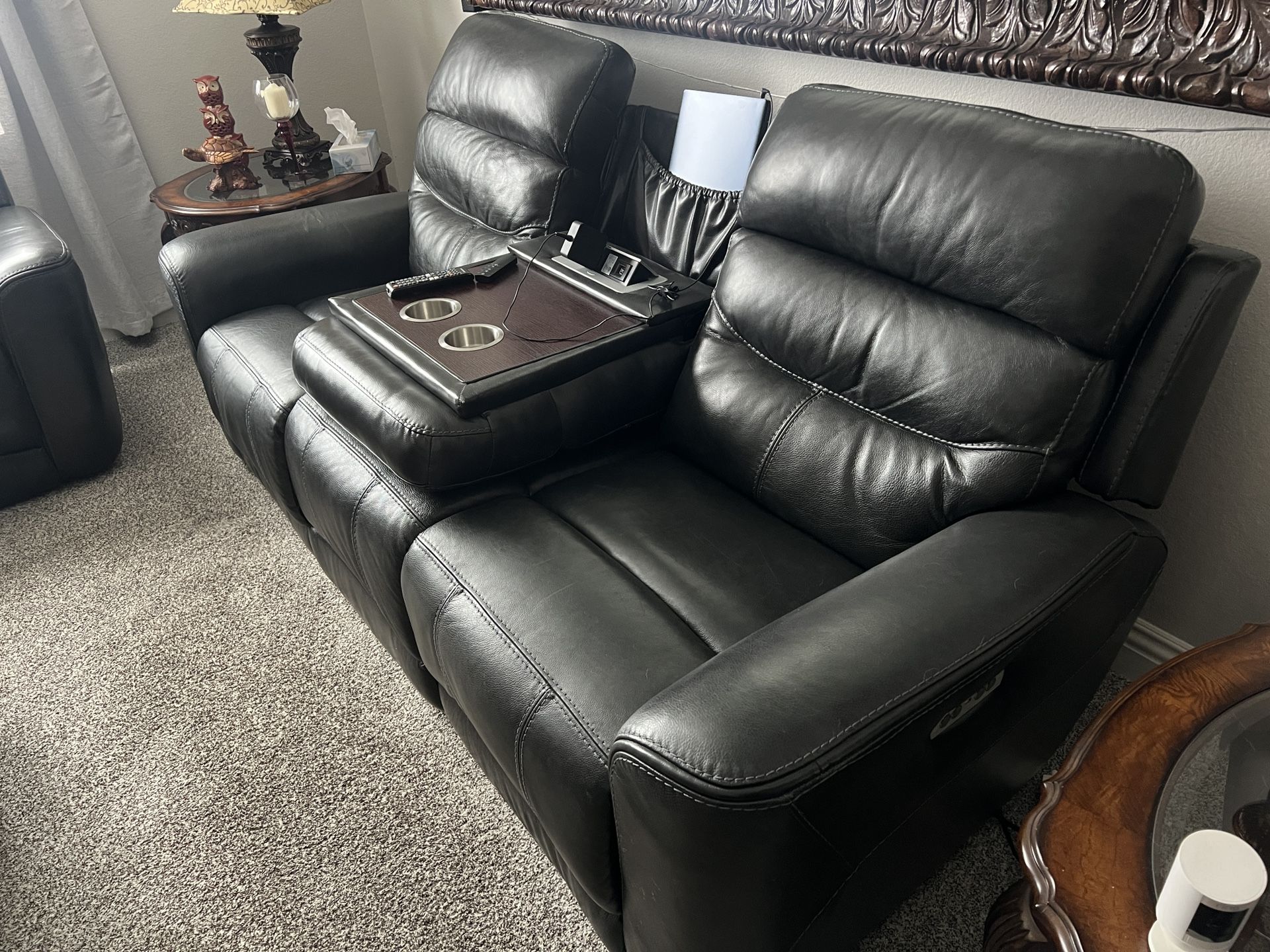 Leather Sofa And Recliner