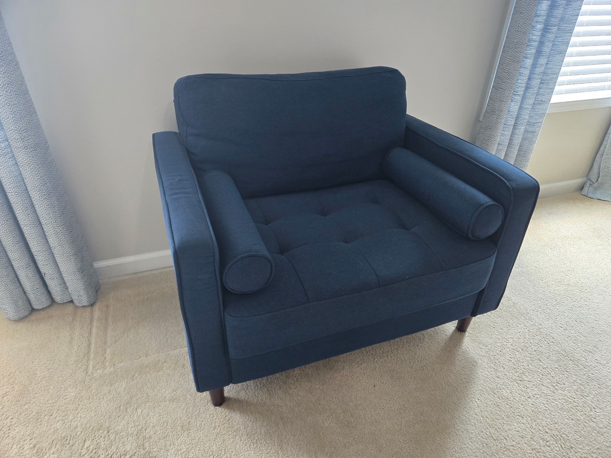 Mid Century Modern Blue Accent Chair