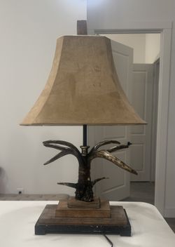 Deer antler lamp