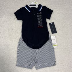 Tommy Hilfiger Baby Boy 2 Piece Polo Short Set 