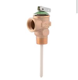 Cash Acme 3/4 in. Bronze NCLX Temperature and Pressure Relief Valve with 1-1/4 in. Shank MNPT Inlet x FNPT Outlet @P4-194