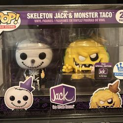 Funko Pop! Jack In The Box Skeleton Jack And Monster Taco 2 Pack Limited Edition