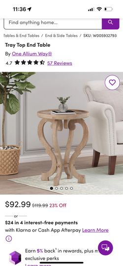  Natural Wooden Parker Accent Table