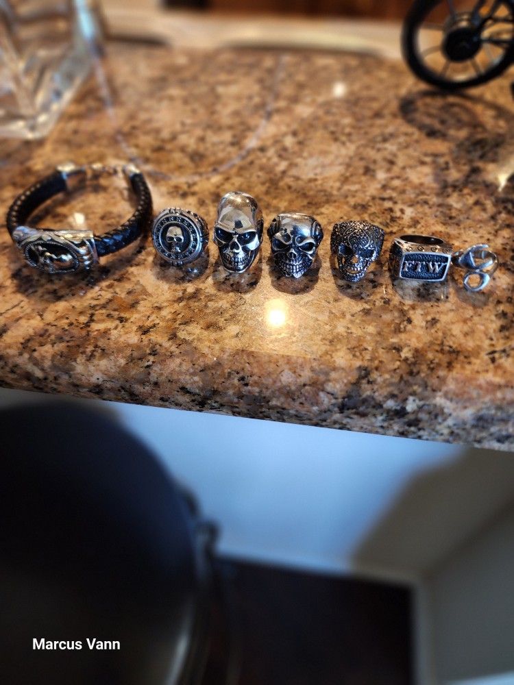 Motorcycle Men's Skull Rings 