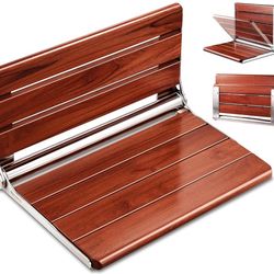 Teak Foldable Shower Seat Stainless Steel - New (In Box)