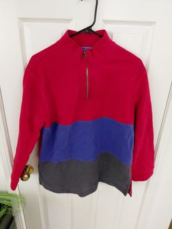 Color Block Quarter-Zip Cotton Pullover