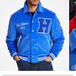 Hudson Men’s Blue Corduroy Varsity Jacket