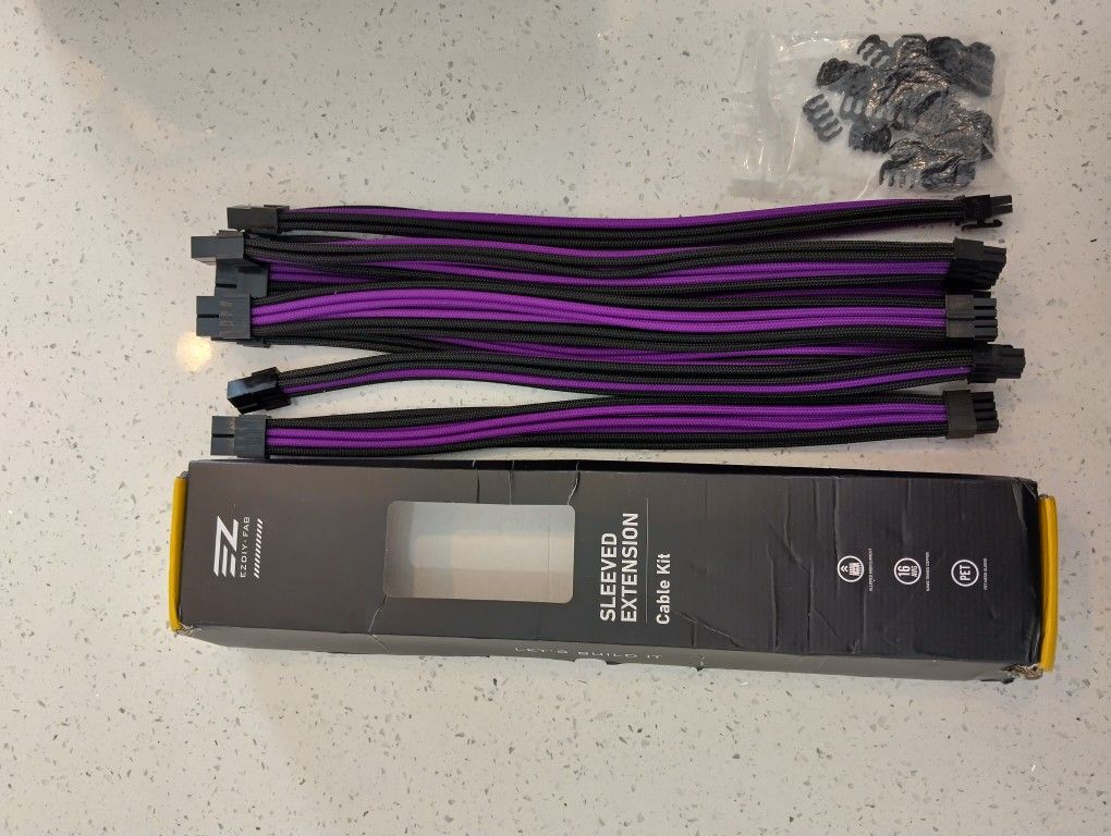 Brand New Pcie Custom Purple And Black Extension Cables