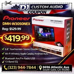 Pioneer DMH-W3050NEX Double Din Touchscreen Stereo WiFi Wireless Apple Carplay Android Auto Bluetooth USB Am Fm Radio 🚨 Payment Options Available 🚨 