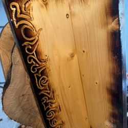 Handmade Wooden Shelfs with Hand Designed Carving 