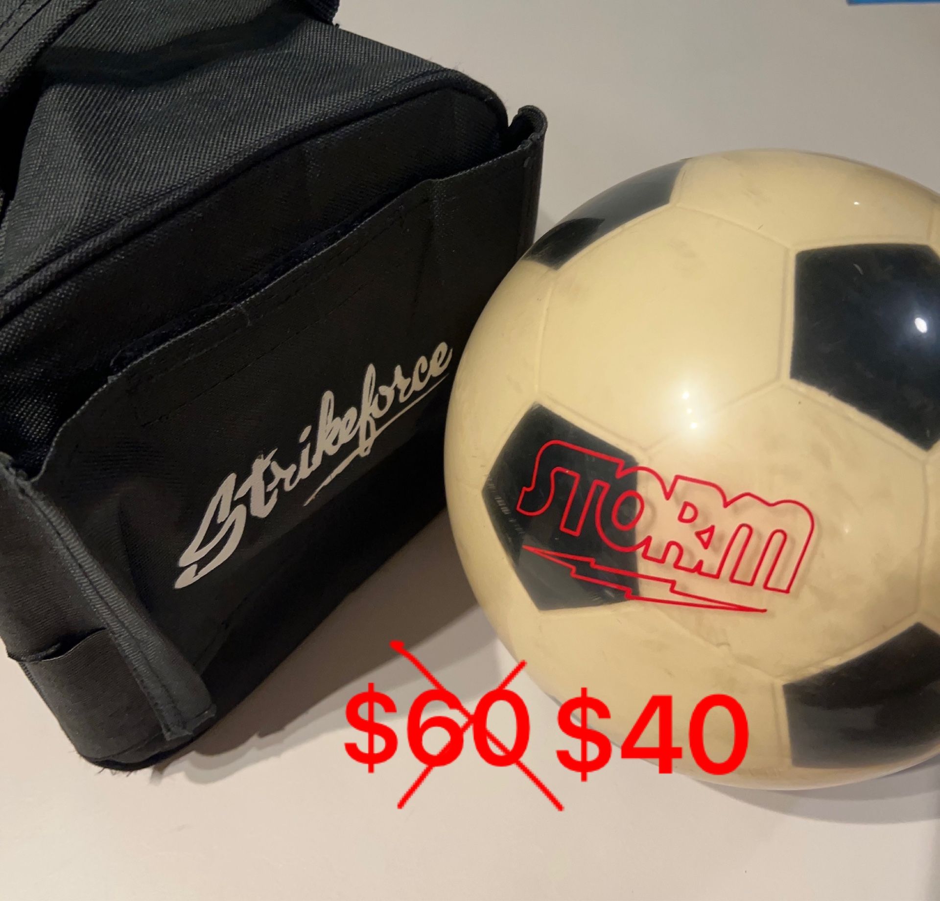Limited Storm Soccer Bowling Ball 12lb with bowling ball bag (used)