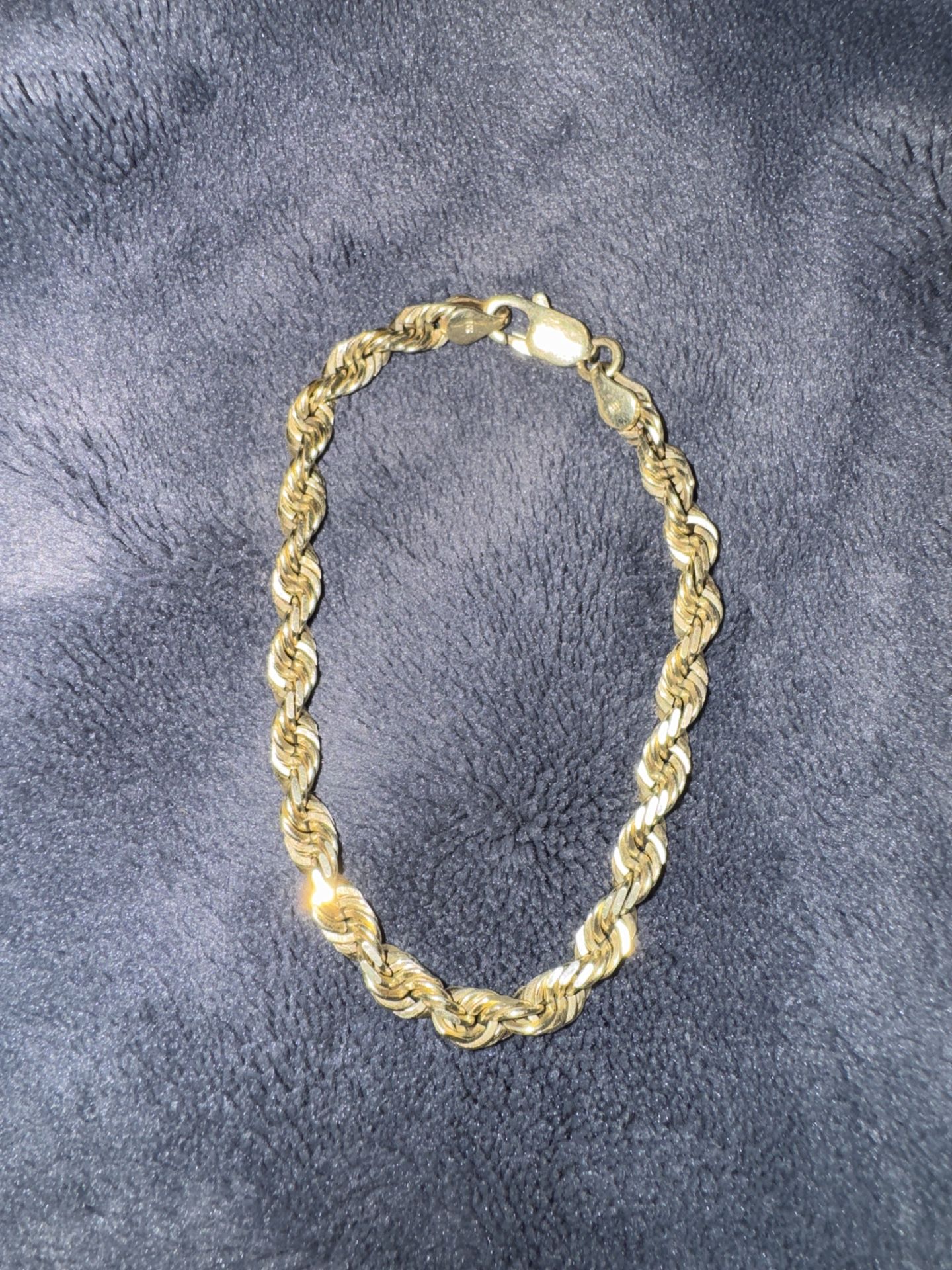 14k Gold Rope Chain Bracelet 