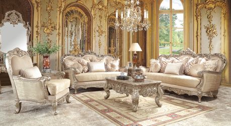 Versailles Royale Champagne Gold 3-Pc Living Room Set /  HD-8925 3PC