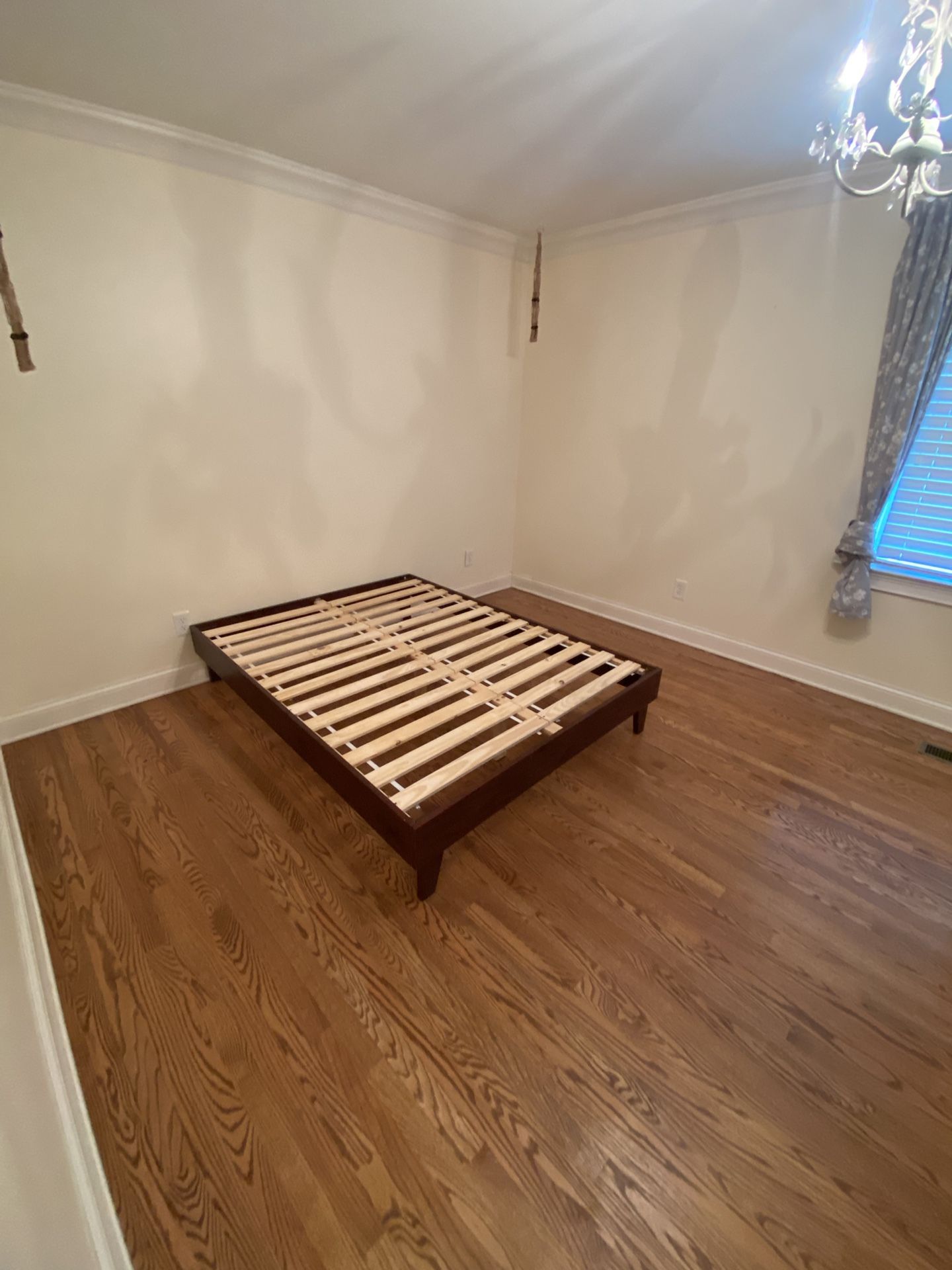 Wood Bed frame, Queen Bed Mattress, Rocking Chair