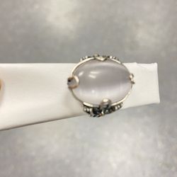Women Ring Silver 925 New Size9 Stone Cat Eye