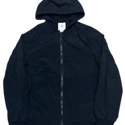 H&M L.O.G.G. Windbreaker Jacket Men’s S Black Hoodie Full Zip Drawstring Casual