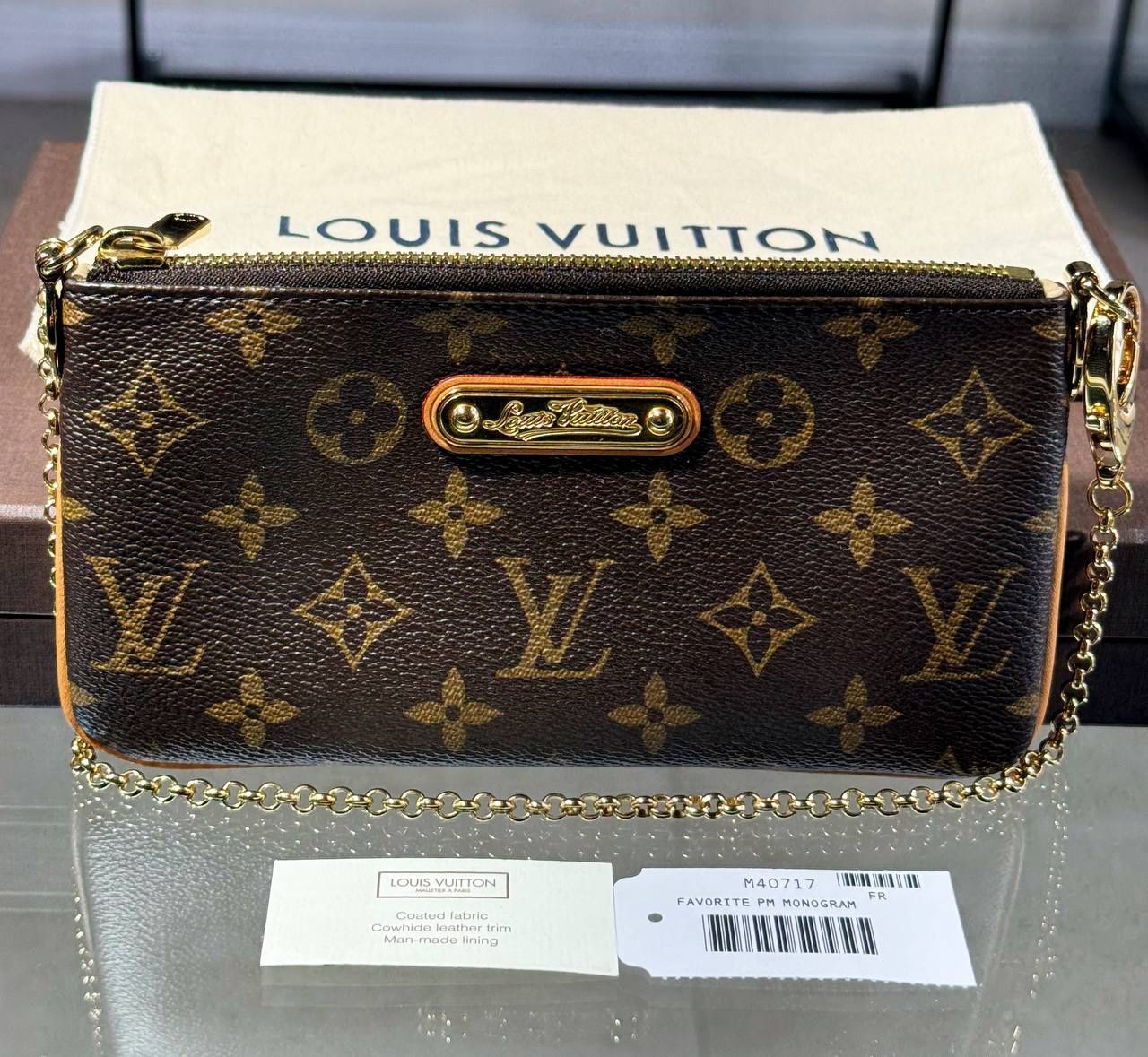 Authentic LOUIS VUITTON Monogram Favorite PM M40717 Hand Shoulder Bag Box Tags Strap