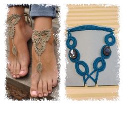 Barefoot crochet sandals