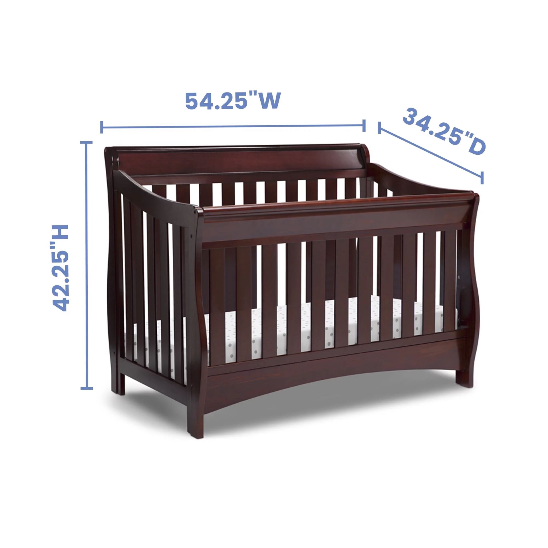 Delta Bentley S Series 4-in-1 Convertible Crib in Black Cherry