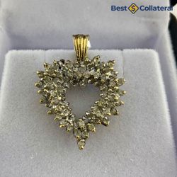 Diamond Heart Pendant in 10k Gold