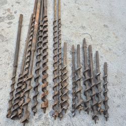 Vintage Wood Auger Drill Bits Bit Tool Shop Garage Classic Antique Tools