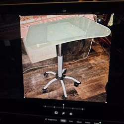 Compact Glass & Metal Computer Desk