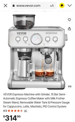 VEVOR Semi-Automatic Espresso Machine with Grinder