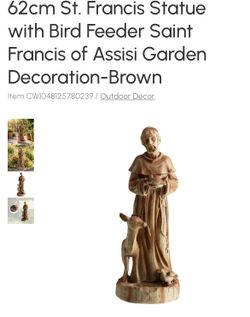 St. Francis of Assisi Garden Statue with Bird Feeder
