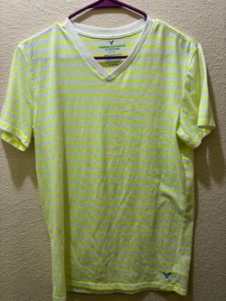 American Eagle Outfitters Striped V-Neck T-Shirt
