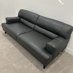 Dark Gray leather sofa - LIKE NEW!
