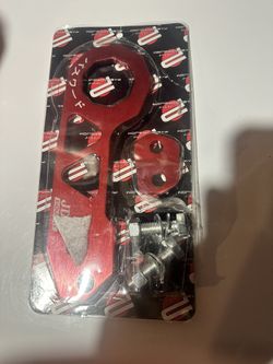 EIOUMAX Rear Tow Towing Hook for Universal Car Auto Trailer Ring Aluminum Racing Trailer Hook Red