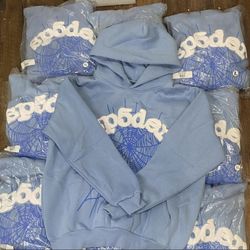 Sky blue rhinestone hoodie