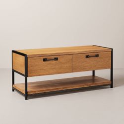 AR- Modular Entryway Storage Bench with Shelving - Aged Oak - Hearth & Hand™ with Magnolia