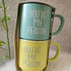 You're My Person Set Of 2 Stonewear Ceramic 12 oz Stackable Mug 