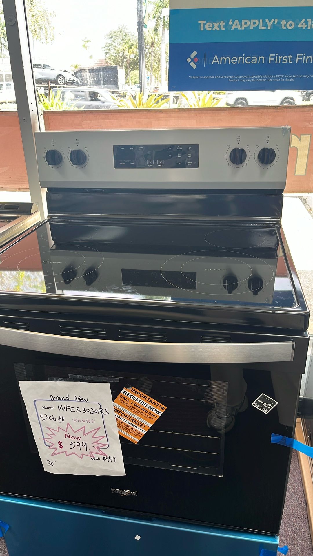 Stove Stainless Steel New Open Box 1 Year Warranty