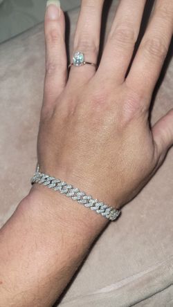 5.14 Carat Moissanite Monaco Cuban Bracelet 