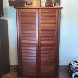 Armoire Cabinet Solid Wood Two Drawer Mirror