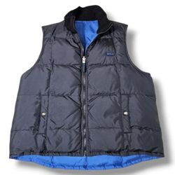 Ralph Lauren Puffer Down Reversible Vest Womens Large Zip Jacket RLL Wool LRL