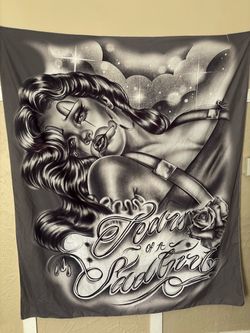 Chicano Tears of A Sad Girl Tapestry