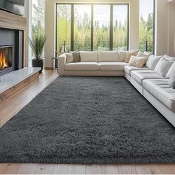 10x12 Living Room Rugs Area Rugs: Large Grey Shag Area Rugs for Living Room- 10x12 Big Shaggy Rugs- Gray Soft Indoor Carpets for Bedroom (Grey) Retail
