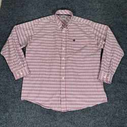 Cinch Shirt Mens Large Red Plaid Long Sleeve Button Down Western Cowboy Adult