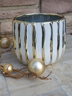 Striped Gold Vase