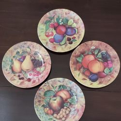 4 Vintage Deorative Plates: 1855 Email De Limoges Marino Godinger 